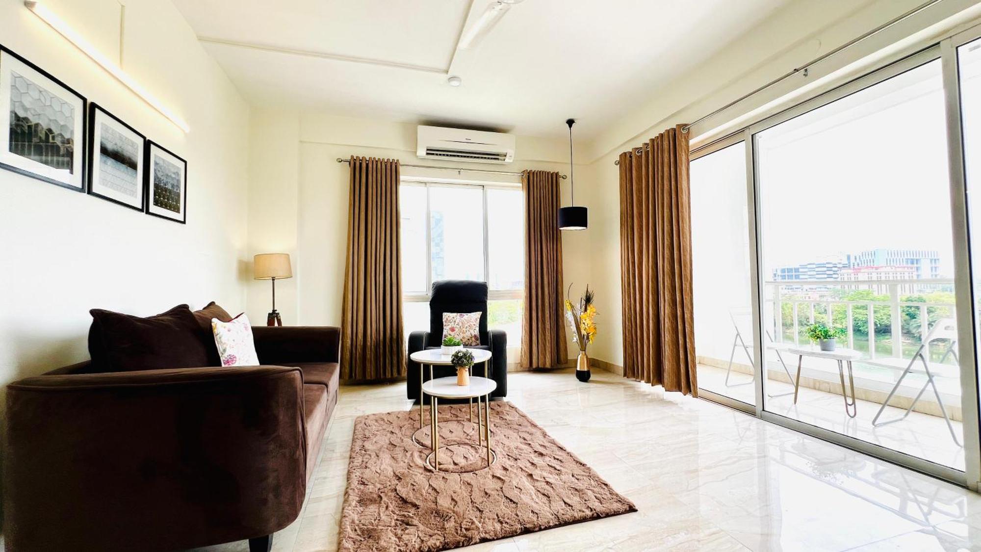 Bluo Facing 1bhk Newtown, Terrace Garden, Gym Apartment